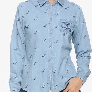 Mary Poppins denim button down